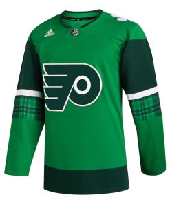Alternative view of Philadelphia Flyers adidas 2023 St. Patrick's Day Primegreen Authentic Jersey - Kelly Green