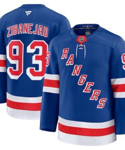 Alternative view of Mika Zibanejad New York Rangers  Home Premium Jersey - Blue/Navy/White