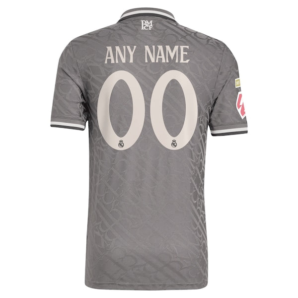 Los Merengues adidas Originals 2024/25 Third Authentic Custom Jersey - Charcoal - Image 3