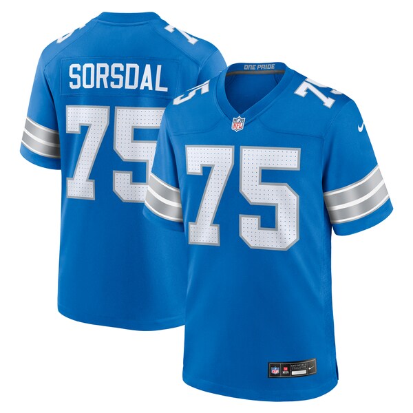 Colby Sorsdal Detroit Lions Nike Team Game Jersey - Blue - Image 6