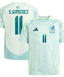 Santiago Gim¨¦nez Mexico National Team adidas Youth 2024 Away Replica Player Jersey - Green
