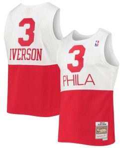 Allen Iverson Philadelphia 76ers 2003/2004 Hardwood Classics Swingman Jersey - White/Red