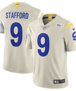 Alternative view of Matthew Stafford Los Angeles Rams Nike Vapor Limited Jersey - Bone/Royal/White