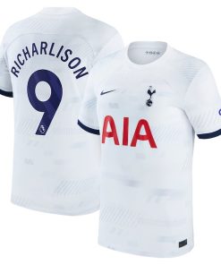Alternative view of Richarlison Tottenham Hotspur Nike Home 2023/24 Replica Player Jersey - White/Tan