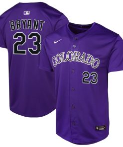 Alternative view of Kris Bryant Colorado Rockies Nike Youth Alternate Limited Player Jersey - Purple/White