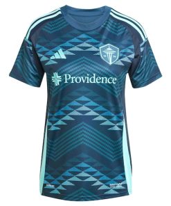 Alternative view of Seattle Sounders FC adidas Women's 2025 The Salish Sea Kit Replica Custom Jersey - Blue