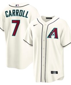 Alternative view of Corbin Carroll Arizona Diamondbacks Nike Home Replica Jersey - Cream/Gray