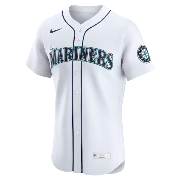 Julio Rodr¨ªguez Seattle Mariners Nike Home Elite Jersey - White/Cream/Teal - Image 3