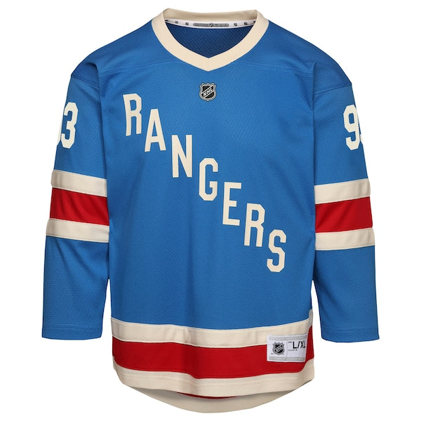 Mika Zibanejad New York Rangers Youth Centennial Replica Jersey - Blue - Image 2
