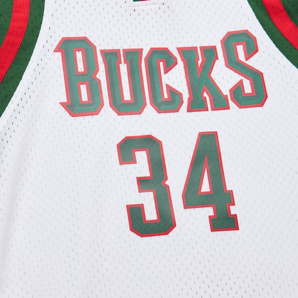 Giannis Antetokounmpo Milwaukee Bucks 2013/14 Hardwood Classics Swingman Jersey - White - Image 5