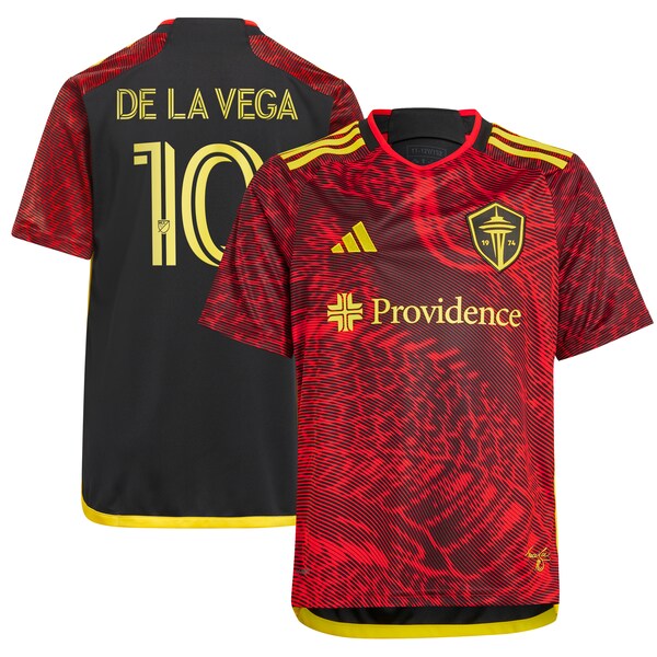 Pedro de la Vega Seattle Sounders FC adidas Youth 2024 The Bruce Lee Kit Replica Player Jersey?ยจC Red