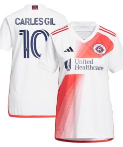 Carles Gil New England Revolution adidas Women's 2024 Defiance Replica Jersey - White