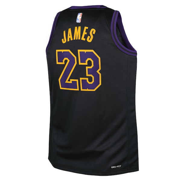 LeBron James Los Angeles Lakers Nike Youth 2025/26 City Edition Swingman Jersey - Black - Image 3