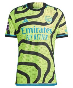 Alternative view of Arsenal adidas 2023/24 Away Authentic Patch Jersey - Yellow