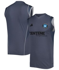 Charlotte FC adidas 2023 On-Field Sleeveless Training Jersey - Gray