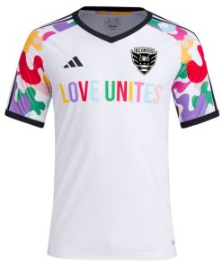 Alternative view of D.C. United adidas 2024 Pride Pre-Match Top - White