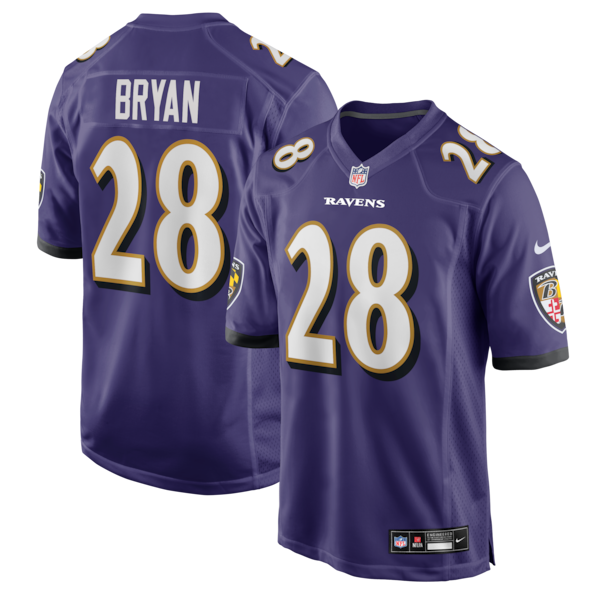 Taven Bryan Baltimore Ravens Nike Team Game Jersey - Purple
