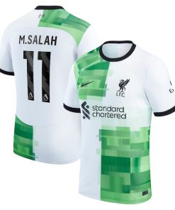 Alternative view of Mohamed Salah Liverpool Nike 2023/24 Away Replica Player Jersey - White/Red