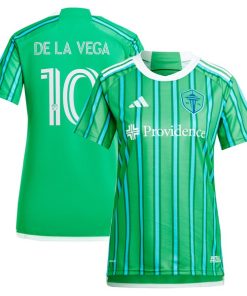 Pedro de la Vega Seattle Sounders FC adidas Women's 2024 The Anniversary Kit Replica Player Jersey?¨C Green