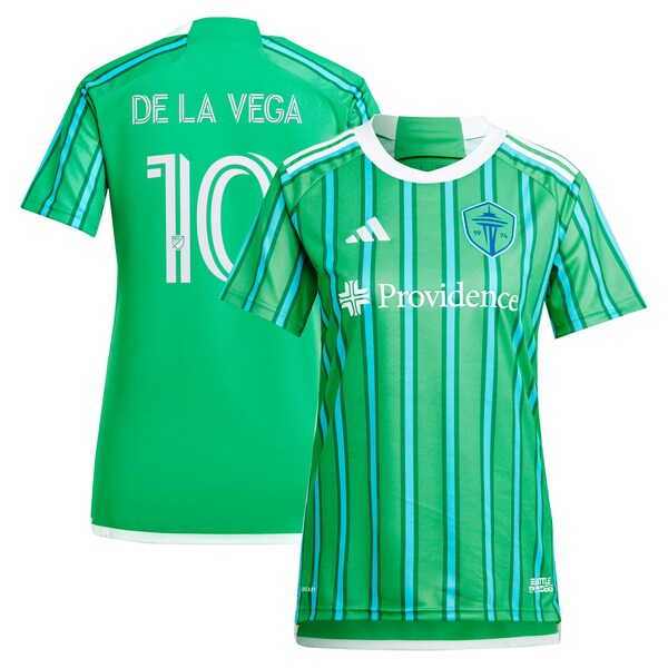Pedro de la Vega Seattle Sounders FC adidas Women's 2024 The Anniversary Kit Replica Player Jersey?ยจC Green