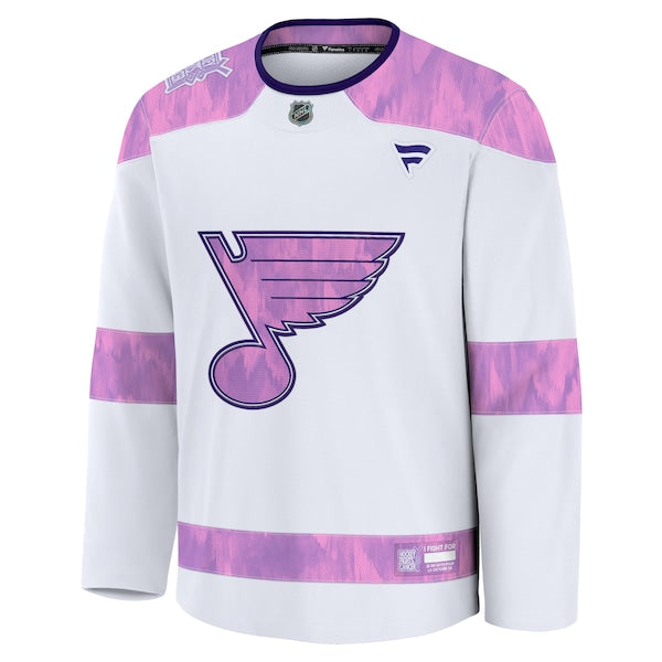 St. Louis Blues 2024 Hockey Fights Cancer Practice Jersey - White - Image 2