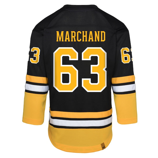 Brad Marchand Boston Bruins Youth 100th Anniversary Replica Player Jersey - Black - Image 3