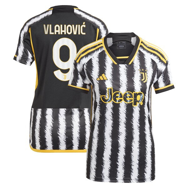 Du?an Vlahovi? Juventus adidas Women's 2023/24 Home Replica Player Jersey - Black
