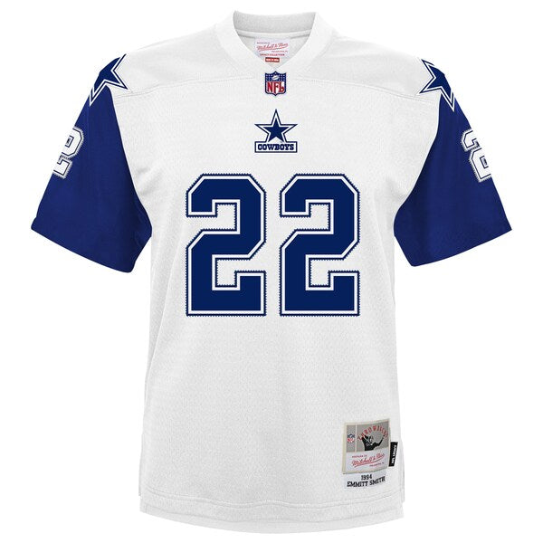 Emmitt Smith Dallas Cowboys Youth 1994 Alternate Legacy Jersey - White/Navy - Image 4