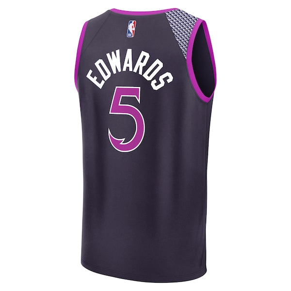Anthony Edwards Minnesota Timberwolves 2025/26 City Edition Fast Break Jersey - Purple - Image 3