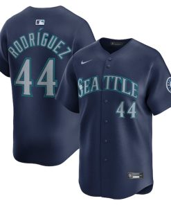 Alternative view of Julio Rodriguez Seattle Mariners Nike Road Limited - Navy/Cream