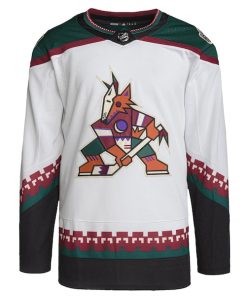 Alternative view of Arizona Coyotes adidas Men's Away Primegreen Authentic Blank Jersey - White