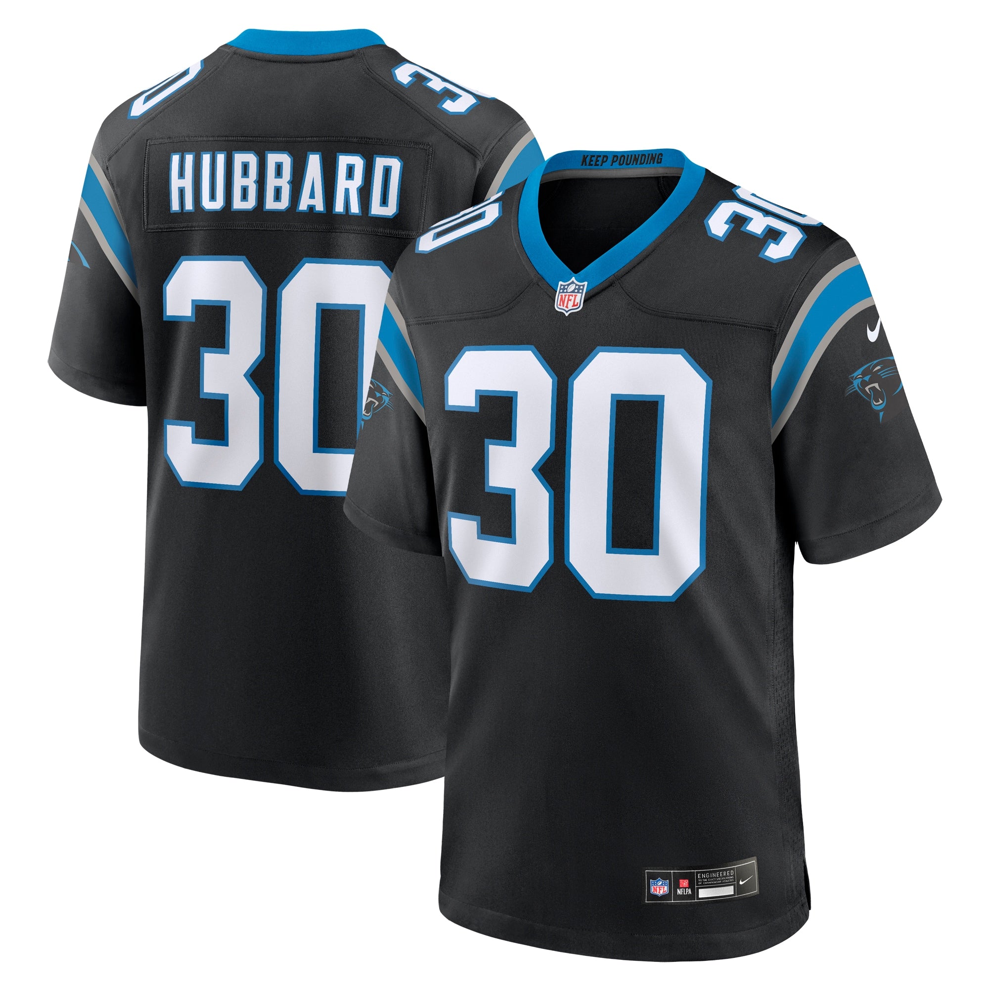 Chuba Hubbard Carolina Panthers Nike Alternate Game Jersey - Blue/Black - Image 9