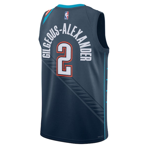 Shai Gilgeous-Alexander Oklahoma City Thunder Nike Unisex 2025/26 Swingman Jersey - Navy - City Edition - Image 3