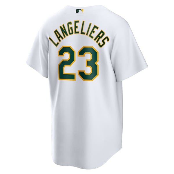 Shea Langeliers Athletics Nike Youth Home Replica Jersey - White - Image 3