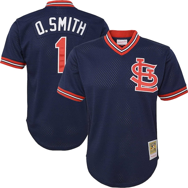 Ozzie Smith St. Louis Cardinals Youth Cooperstown Collection?Mesh Batting Practice Jersey - Navy