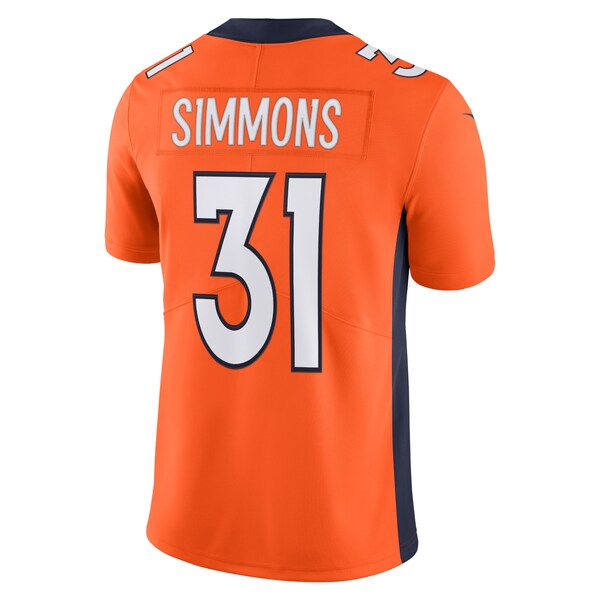 Justin Simmons Denver Broncos Nike Vapor Limited Jersey - Orange - Image 3