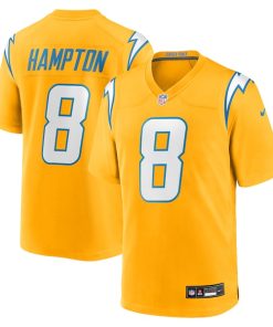 Alternative view of Omarion Hampton Los Angeles Chargers Nike Alternate Charger Power Game Player Jersey - Gold/Powder Blue