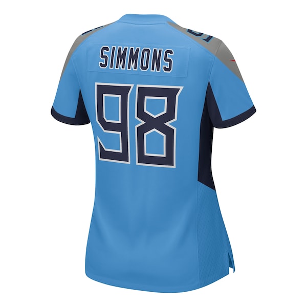 Jeffery Simmons Tennessee Titans Nike Women's Team Game Jersey - Light Blue - Image 3