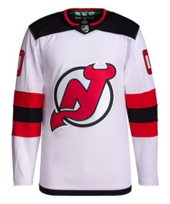 Alternative view of New Jersey Devils adidas  Away  Primegreen Authentic Custom Jersey - White