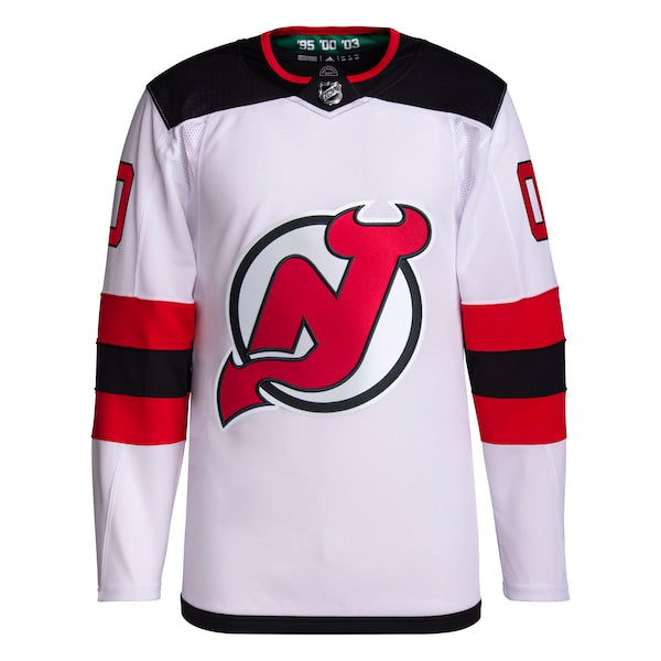 New Jersey Devils adidas Away Primegreen Authentic Custom Jersey - White - Image 2