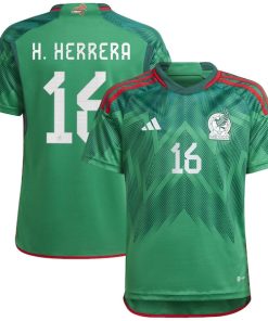 H¨¦ctor Herrera Mexico National Team adidas Youth 2022/23 Home Replica Player Jersey - Green