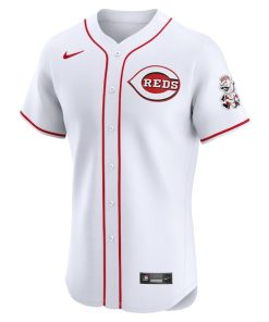 Alternative view of Cincinnati Reds Nike Home Elite Jersey - White