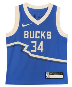 Alternative view of Giannis Antetokounmpo Milwaukee Bucks Nike Toddler 2024/25 Swingman Player Jersey - City Edition - Royal