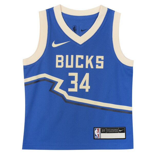Giannis Antetokounmpo Milwaukee Bucks Nike Toddler 2024/25 Swingman Player Jersey - City Edition - Royal - Image 2