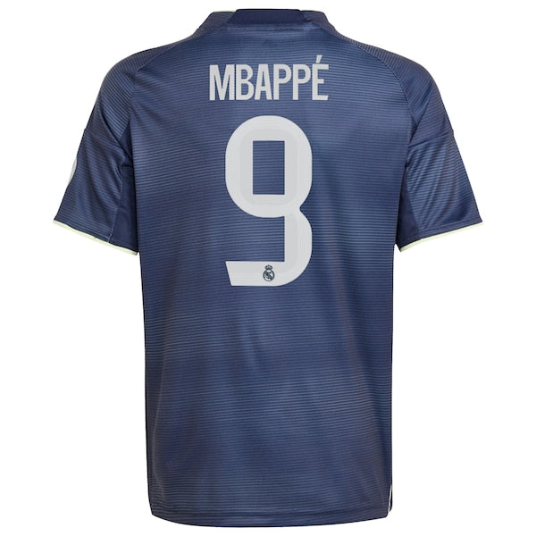 Kylian Mbapp¨¦ Los Merengues adidas Youth 2025/26 Away Replica Player Jersey - Blue/White - Image 4