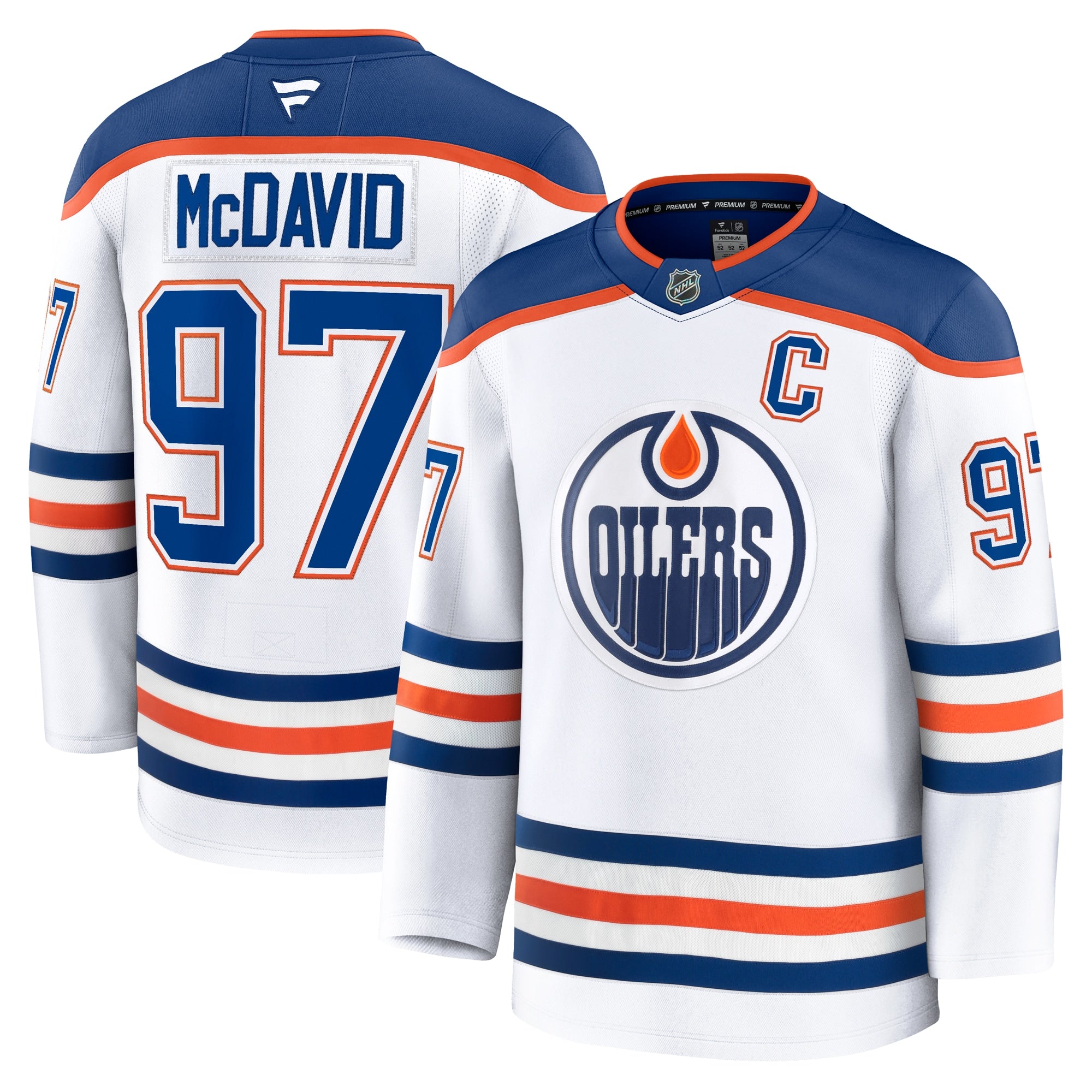 Connor McDavid Edmonton Oilers Home Premium Jersey - Royal/White - Image 3