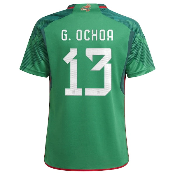 Guillermo Ochoa Mexico National Team adidas Youth 2022/23 Home Replica Player Jersey - Green - Image 3