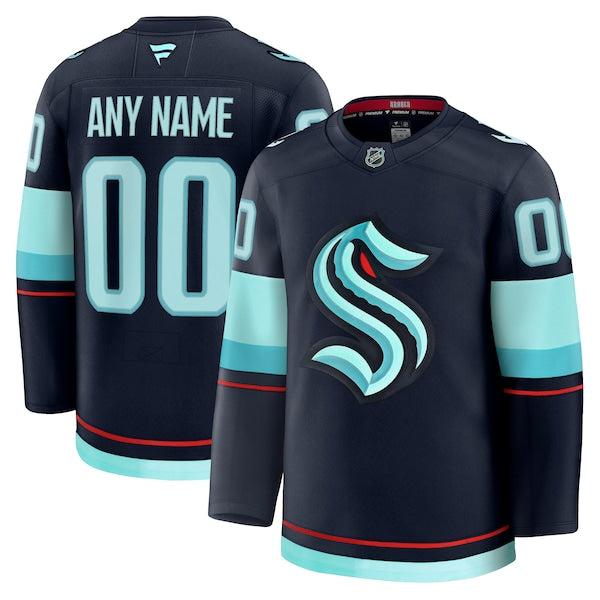 Seattle Kraken Home Premium Custom Jersey - Deep Sea Blue/White - Image 2