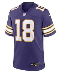 Alternative view of Justin Jefferson Minnesota Vikings Nike Classic Player Game Jersey - Purple