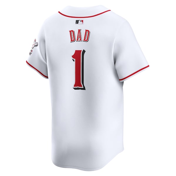 Cincinnati Reds Nike #1 Dad Home Limited Jersey - White - Image 3